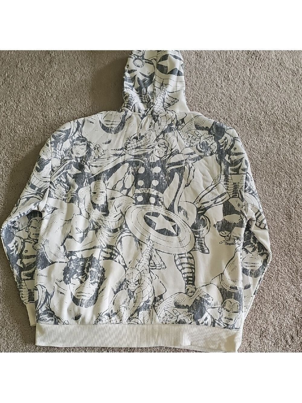 Marvel Men's Graphic Hoodie - Cream and Black - Picture 2 of 5